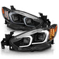 Anzo 2014-2015 Mazda 6 Projector Headlights w/ Plank Style Design Black