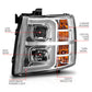 ANZO 2007-2013 Chevrolet Silverado 1500 Projector w/ Light Bar Chrome Housing w/ Sequential 111546