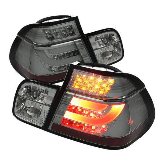 Spyder BMW E46 3-Series 99-01 4Dr Light Bar Style LED Tail Lights Smoke ALT-YD-BE4699-4D-LBLED-SM 5037718