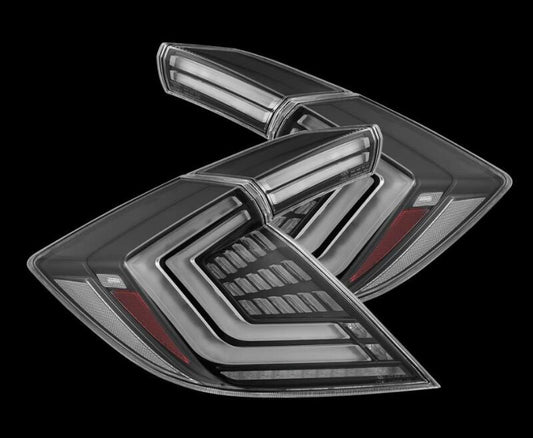 AlphaRex 16-21 Honda Civic Hatchback / Type-R FK8 Nova-Series LED Tail Lights (Pair) - Black 676020 *Discontinued