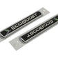 Ford Racing Black/Silver EcoBoost Emblem 3-1/2in x 9/16in - Set of 2 M-1447-EBBLK