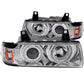 Anzo 1992-1998 BMW 3 Series E36 Projector Headlights w/ Halo Chrome G2 1 pc