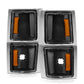 ANZO 1994-1998 Chevrolet Blazer Corner Lights Black Housing Clear Lens w/ Amber Reflector 521042