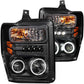 Anzo 2008-2010 Ford F-250 Projector Headlights w/ Halo Black (CCFL)