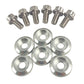BLOX Racing New Fender Washers Kit M6 12pt - 6pc Large Diameter Silver BXAC-00311-SI