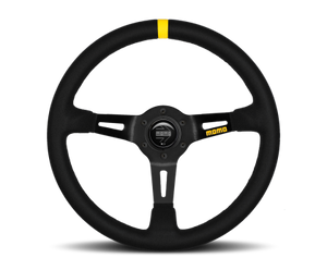 Momo MOD08 Steering Wheel 350 mm - Black Leather/Black Spokes/1 Stripe