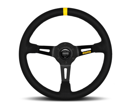 Momo MOD08 Steering Wheel 350 mm - Black Leather/Black Spokes/1 Stripe