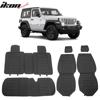 2007-2025 Jeep Wrangler JK JL Leather Car Seat Cover w/ Pocket