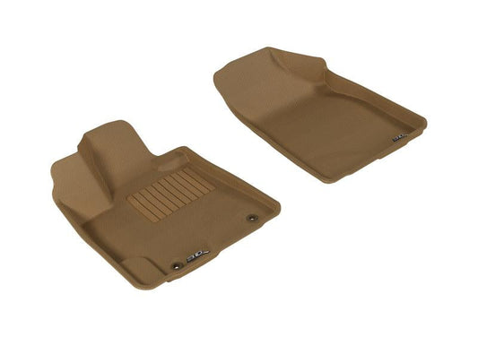 3D MAXpider 2008-2013 Toyota Highlander Hybrid Kagu 1st Row Floormat - Tan L1TY15711502