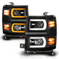 ANZO 14-15 Chevy Silverado 1500 Black Dual Switchback+Sequential LED Tube Sq. Projector Headlights 111617