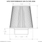 HPS Performance 3.5" Air Filter, 7.75" Length, 6" Base, 4.5" Top HPS-4298