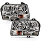 ANZO 2005-2010 Chrysler 300 Crystal Headlight Chrome Amber 121529