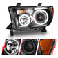 Anzo 2007-2013 Toyota Tundra Projector Headlights w/ Halo Black (CCFL)