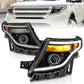 ANZO 11-15 Ford Explorer (w/Factory Halogen HL Only) Projector Headlights w/Light Bar Black Housing 111575