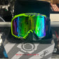 MOTORFIST OCTANE 110 GOGGLE - HI-VIS - GREEN MIRRORED TANGERINE