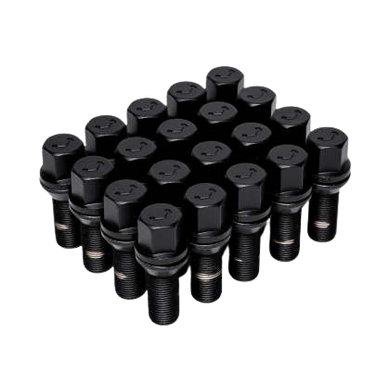 Vossen Lug Bolt - 14x1.25 - 30mm - 17mm Hex - Cone Seat - Black (Set of 20)