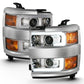 Anzo 2015-2016 Chevrolet Silverado Projector Headlights w/ Plank Style Desi