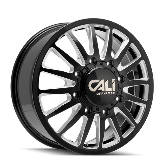 Cali Off-Road 9110D Summit Dually 22x8.25 / 8x200 BP / -192mm Offset / 142mm Hub Gls Blk Mill Wheel 9110D-22877BMR192