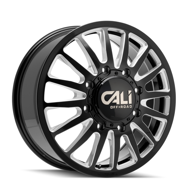 Cali Off-Road 9110D Summit Dually 22x8.25 / 8x210 BP / -192mm OS / 154.2mm Hub Gls Blk Mill Wheel 9110D-22879BMR192