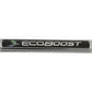 Ford Racing Black/Silver EcoBoost Emblem 3-1/2in x 9/16in - Set of 2 M-1447-EBBLK
