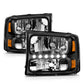Anzo 2000-2004 Ford Excursion Crystal Headlights Black w/ LED 1pc