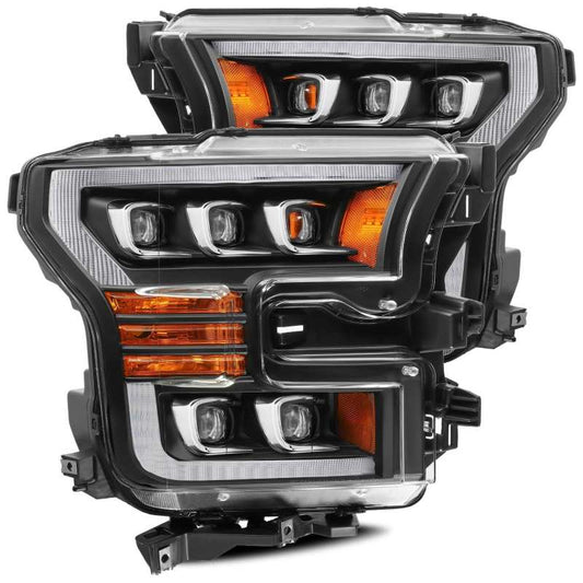 AlphaRex 17-20 Ford Raptor NOVA LED Proj Headlights Plank Style Matte Black w/Activ Light/Seq Signal 880152 *Discontinued