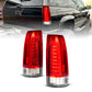 ANZO 88-99 Chevy C/K1500/2500/3500 Full LED Light Tube Taillights Chrome Housing Red/Clear Lens 311484