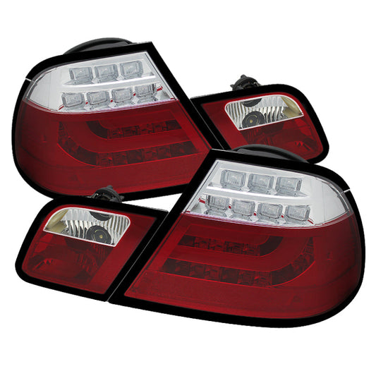 Spyder BMW E46 00-03 2Dr Coupe Light Bar LED Tail Lights Red Clear ALT-YD-BE4600-LBLED-RC 5073822