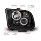 Anzo 2005-2009 Ford Mustang Projector Headlights w/ Halo Black