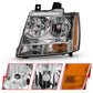 ANZO 2007-2014 Chevy TahOE Crystal Headlight Chrome Amber(OE) 111475
