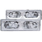 Anzo 1988-1998 Chevrolet C1500 Crystal Headlights Chrome w/ Low - Brow