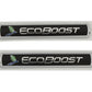 Ford Racing Black/Silver EcoBoost Emblem 3-1/2in x 9/16in - Set of 2 M-1447-EBBLK