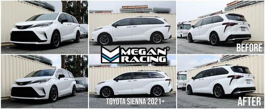 Megan Racing Coil Over Dampers for 2021+ Toyota Sienna AWD - 32-Level Adjustable, 7.5kgf/mm Front, 9.5kgf/mm Rear MR-CDK-TSE21X