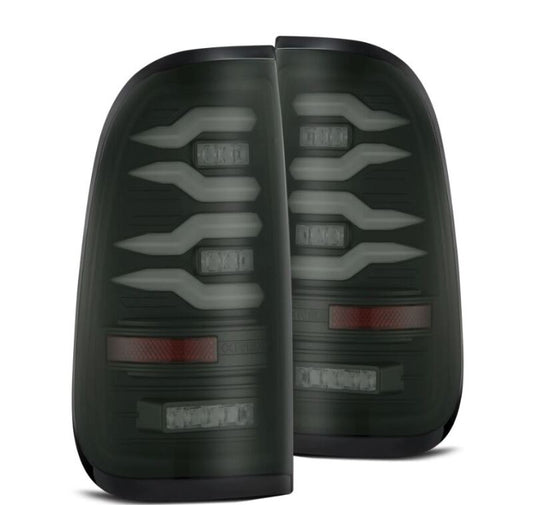 AlphaRex 97-03 Ford F150 / 99-16 Ford F250/F350/F450/F550 LUXX-Series LED Tail Lights - Black 658002 *Discontinued
