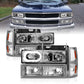 ANZO 88-98 Chevrolet C1500 Crystal Headlights Chrome Housing w/ Signal and Side Marker Lights 111508