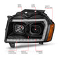 ANZO 2005-2007 Jeep Grand Cherokee Projector Headlights w/ Light Bar Switchback Black Housing 111543