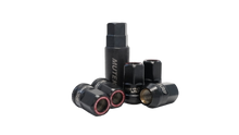 Load image into Gallery viewer, Wheel Mate Muteki HR38 Open End Lug Nuts 12x1.50 Black Chrome / Red Ring