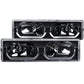 Anzo 1988-1998 Chevrolet C1500 Crystal Headlights Black w/ Low - Brow