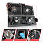 ANZO 2003-2006 Chevrolet Silverado 1500 Crystal Headlights w/ Light Bar Black Housing 111501