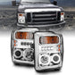 Anzo 2008-2010 Ford F-250 Projector Headlights w/ Halo Chrome (CCFL)