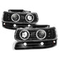 SPYDER xTune Chevy Silverado 1500/2500 99-02 Bumper Projector Headlights - LED - Black PRO-JH-CSIL99-SET-BK 9036781