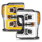 ANZO 17-19 Ford F-250/350/450 SD (w/o Factory LED HL) LED Proj Headlights w/Light Bar Switchback Chr 111578