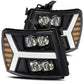 AlphaRex 07-13 Chevy 1500HD NOVA LED Proj Headlights Plank Style Matte Blk w/Activ Light/Seq Signal 880209 *Discontinued