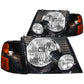 Anzo 2002-2005 Ford Explorer Crystal Headlights Black w/ Corner Lights 2pc