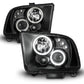 Anzo 2005-2009 Ford Mustang Projector Headlights w/ Halo Black
