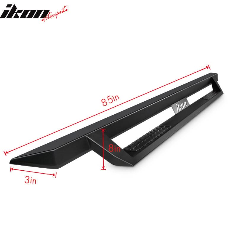 2009-2014 Ford F-150 Crew Cab IKON V1 Black Running Boards Solid Steel