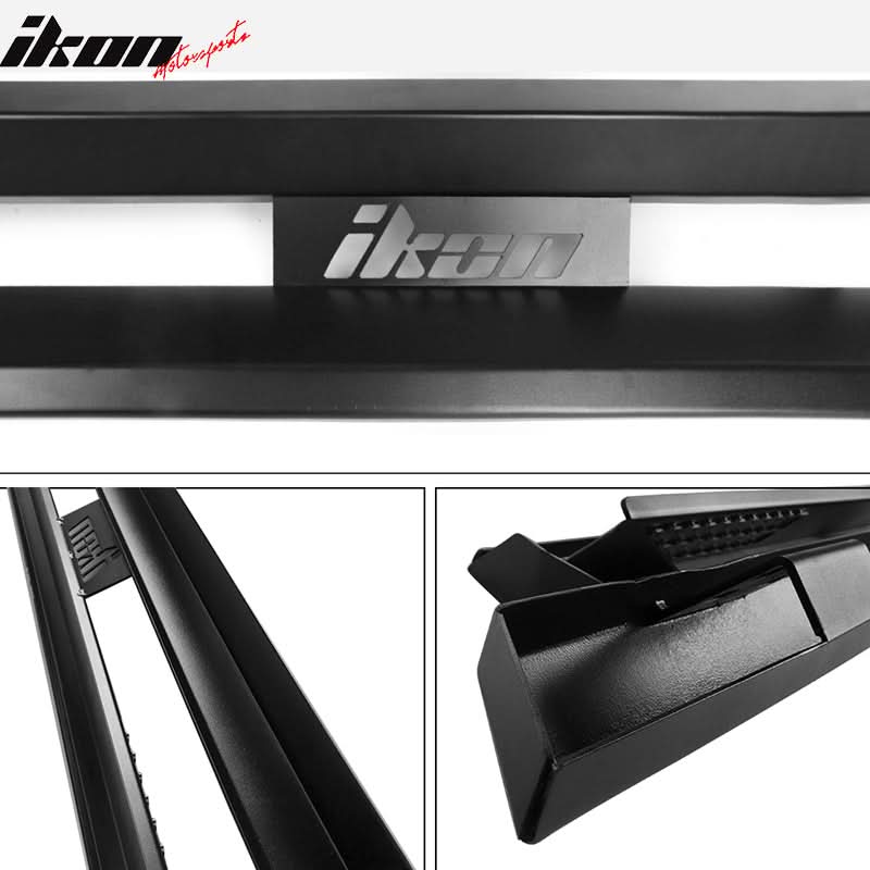 2009-2023 Dodge Ram 2500 3500 IKON V1 Black Running Boards Solid Steel