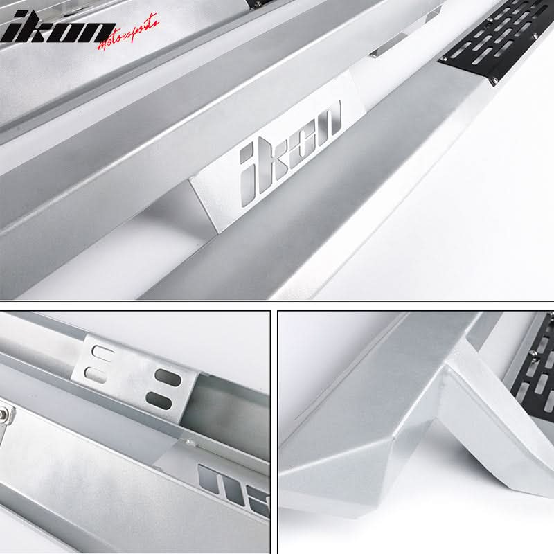 2007-2021 Toyota Tundra Double Cab IKON V1 Silver Running Boards Steel