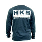 HKS Navy Blue Katakana II Long Sleeve T-Shirt