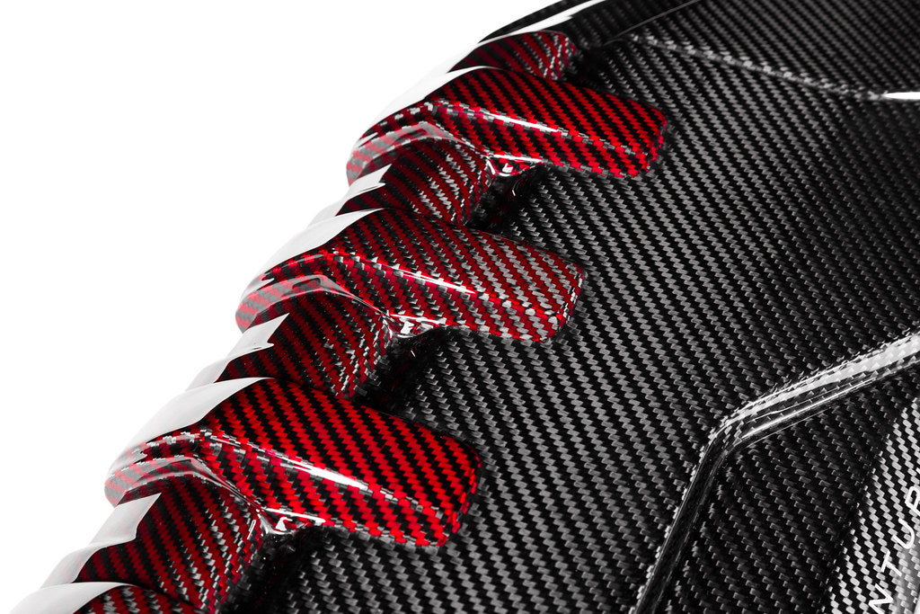 Eventuri Audi 8Y / 8V RS3 / 8S TTRS Black Carbon and Red Kevlar Engine Cover